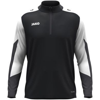 JAKO Langarmshirt Ziptop Dynamic (rec. Polyester, elastisches Material) schwarz/weiss/anthrazitgrau Herren
