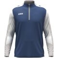 JAKO Langarmshirt Ziptop Dynamic (rec. Polyester, elastisches Material) nachtblau/weiss/hellgrau Herren