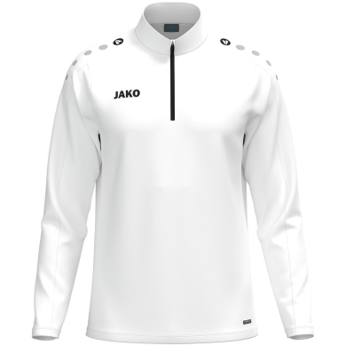 JAKO Langarmshirt Ziptop One (100% rec. Polyester, Innenseite aus Micro-Fleece) weiss Herren