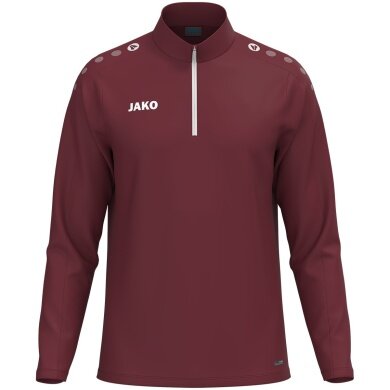 JAKO Langarmshirt Ziptop One (100% rec. Polyester, Innenseite aus Micro-Fleece) bordeauxrot Herren