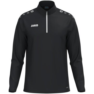JAKO Langarmshirt Ziptop One (100% rec. Polyester, Innenseite aus Micro-Fleece) schwarz Herren