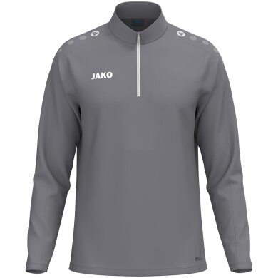 JAKO Langarmshirt Ziptop One (100% rec. Polyester, Innenseite aus Micro-Fleece) grau Herren