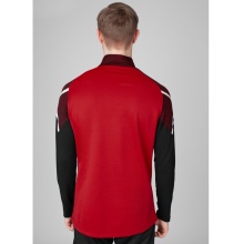 JAKO Langarmshirt Ziptop Performance (Polyester-Stretch-Fleece) rot/schwarz Herren