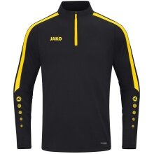 JAKO Langarmshirt Ziptop Power (rec. Polyester, hochelastisch) schwarz/gelb Kinder