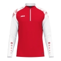 JAKO Langarmshirt Ziptop Sonic (rec. Polyester, weiches Tragegefühl) rot/weiss Herren