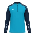 JAKO Langarmshirt Ziptop Sonic (rec. Polyester, weiches Tragegefühl) aquablau/marineblau Herren