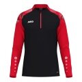 JAKO Langarmshirt Ziptop Sonic (rec. Polyester, weiches Tragegefühl) schwarz/rot Herren