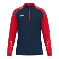 JAKO Langarmshirt Ziptop Sonic (rec. Polyester, weiches Tragegefühl) marineblau/rot Herren