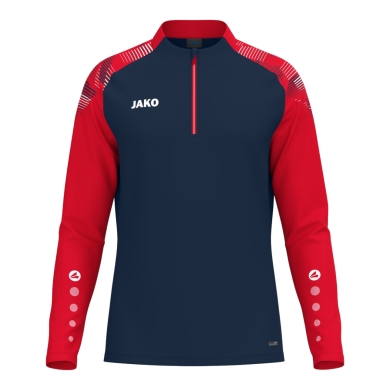 JAKO Langarmshirt Ziptop Sonic (rec. Polyester, weiches Tragegefühl) marineblau/rot Herren
