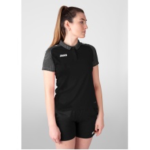 JAKO Sport-Polo Performance (Polyester-Micro-Mesh, atmungsaktiv, schnelltrocknend) schwarz/anthrazitgrau Damen