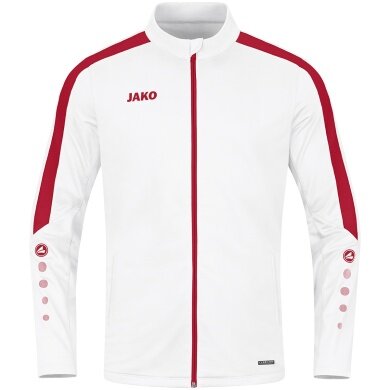 JAKO Polyesterjacke Power (100% rec. Polyester) weiss/rot Herren