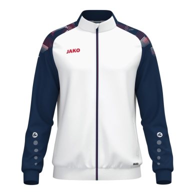 JAKO Polyesterjacke Sonic (100% rec. Polyester, moderner Look) weiss/marine/rot Kinder