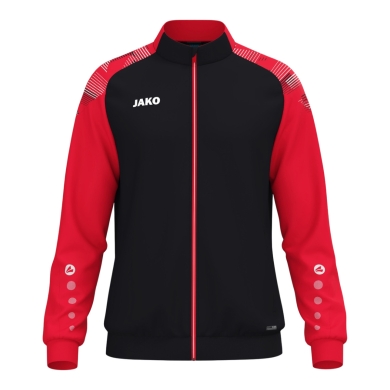 JAKO Polyesterjacke Sonic (100% rec. Polyester, moderner Look) schwarz/rot Kinder