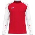 JAKO Sport-Langarmshirt Sonic Sweat (schnelltrocknend, strapazierfähig) rot/weiss Kinder