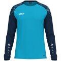 JAKO Sport-Langarmshirt Sonic Sweat (schnelltrocknend, strapazierfähig) aquablau/marineblau Kinder