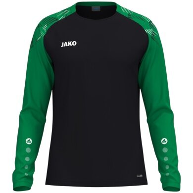 JAKO Sport-Langarmshirt Sonic Sweat (schnelltrocknend, strapazierfähig) schwarz/grün Herren