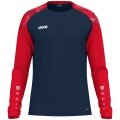 JAKO Sport-Langarmshirt Sonic Sweat (schnelltrocknend, strapazierfähig) marineblau/rot Herren
