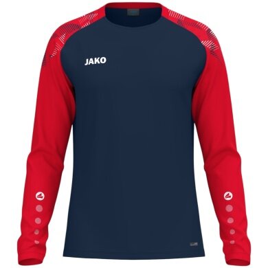 JAKO Sport-Langarmshirt Sonic Sweat (schnelltrocknend, strapazierfähig) marineblau/rot Herren