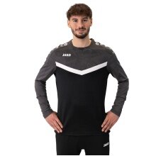 JAKO Sport-Langarmshirt Sweat Iconic (Polyester-Stretch-Fleece) schwarz/anthrazitgrau Herren