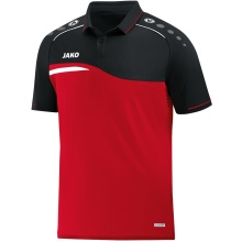 JAKO Sport-Polo Competition 2.0 (100% Polyester) rot/schwarz Kinder