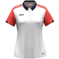 JAKO Sport-Polo Dynamic (100% rec. Polyester) weiss/coralrot/marineblau Damen