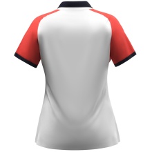 JAKO Sport-Polo Dynamic (100% rec. Polyester) weiss/coralrot/marineblau Damen