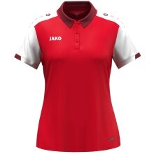 JAKO Sport-Polo Dynamic (100% rec. Polyester) rot/weiss/dunkelrot Damen