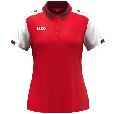 JAKO Sport-Polo Dynamic (100% rec. Polyester) rot/weiss/dunkelrot Damen