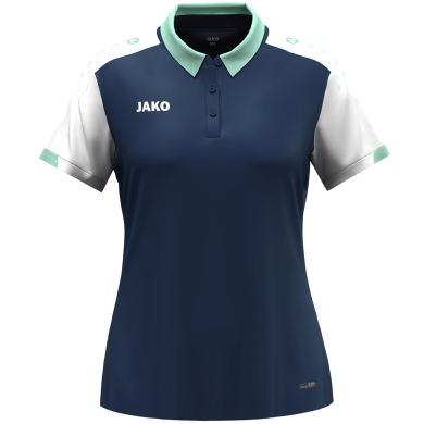 JAKO Sport-Polo Dynamic (100% rec. Polyester) marineblau/weiss/mintgrün Damen