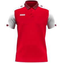 JAKO Sport-Polo Dynamic (Polyester-Mini-Piquet) rot/weiss/dunkelrot Kinder