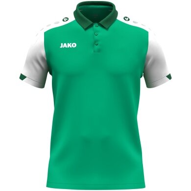 JAKO Sport-Polo Dynamic (Polyester-Mini-Piquet) grün/weiss/dunkelgrün Kinder