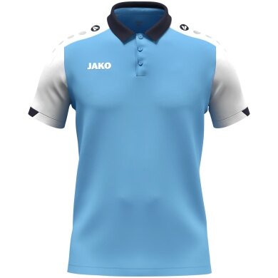 JAKO Sport-Polo Dynamic (Polyester-Mini-Piquet) himmelblau/weiss/marineblau Kinder