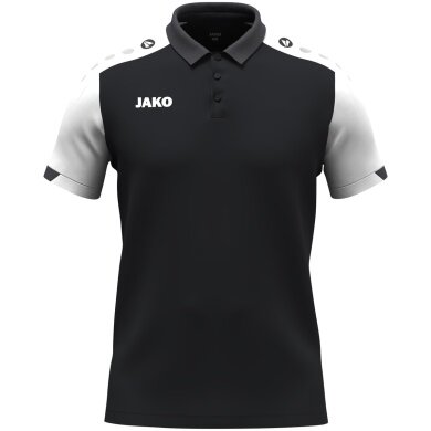 JAKO Sport-Polo Dynamic (Polyester-Mini-Piquet) schwarz/weiss/anthrazitgrau Kinder