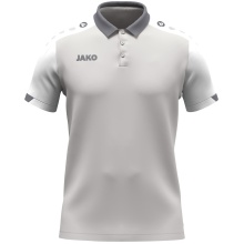 JAKO Sport-Polo Dynamic (Polyester-Mini-Piquet) hellgrau/weiss/grau Kinder