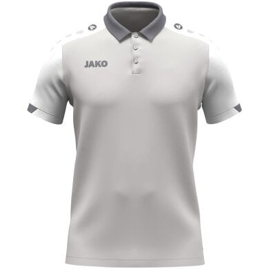 JAKO Sport-Polo Dynamic (Polyester-Mini-Piquet) hellgrau/weiss/grau Kinder