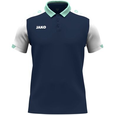 JAKO Sport-Polo Dynamic (Polyester-Mini-Piquet) marineblau/weiss/mintgrün Kinder