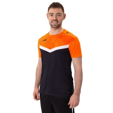 JAKO Sport-Tshirt Iconic (Polyester-Micro-Mesh) schwarz/neonorange Herren