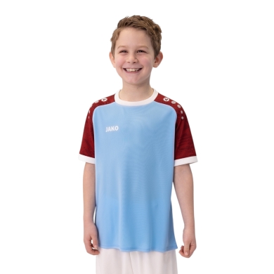 JAKO Sport-Tshirt Trikot Iconic (Polyester-Interlock) himmelblau/winerot Kinder