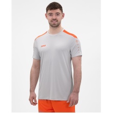JAKO Sport-Tshirt Trikot Power (Polyester-Interlock, strapazierfähig) hellgrau/orange Herren
