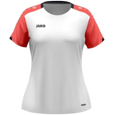 JAKO Sport-Shirt Dynamic (100% rec.Polyester) weiss/coralrot/marineblau Damen