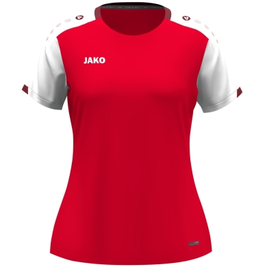 JAKO Sport-Shirt Dynamic (100% rec.Polyester) rot/weiss/dunkelrot Damen