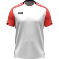 JAKO Sport-Tshirt Dynamic (100% rec.Polyester) weiss/coralrot/marineblau Herren