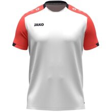 JAKO Sport-Tshirt Dynamic (100% rec.Polyester) weiss/coralrot/marineblau Kinder