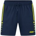 JAKO Sporthose Short Allround (Stretch-Micro-Twill) kurz marineblau/gelb Damen