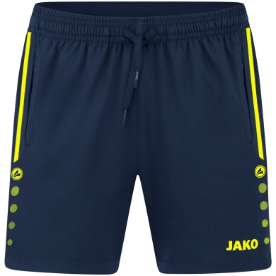 JAKO Sporthose Short Allround (Stretch-Micro-Twill) kurz marineblau/gelb Damen