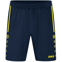 JAKO Sporthose Short Allround (Stretch-Micro-Twill) kurz marineblau/gelb Jungen
