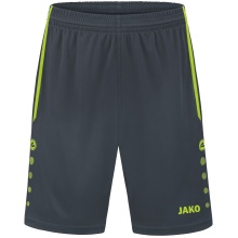 JAKO Sporthose Short Allround (Polyester-Interlock, Ohne Innenslip) kurz anthrazitgrau/lemon Jungen