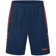 JAKO Sporthose Short Allround (Polyester-Interlock, Ohne Innenslip) kurz navyblau/orange Jungen