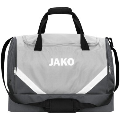 JAKO Sporttasche Iconic mit Bodenfach (Größe L - 85 Liter) hellgrau/anthrazitgrau - 65x30x44cm