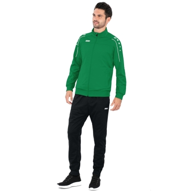 JAKO Trainingsanzug Polyester Classico (Jacke und Hose, 100% Polyester) grün/schwarz Herren